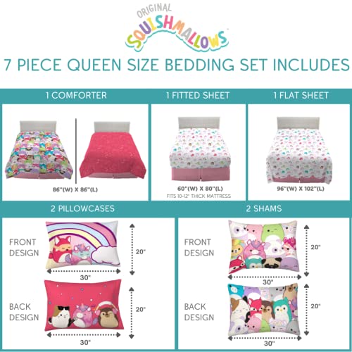 Franco Squishmallows 7-Piece Queen Bedding Set"