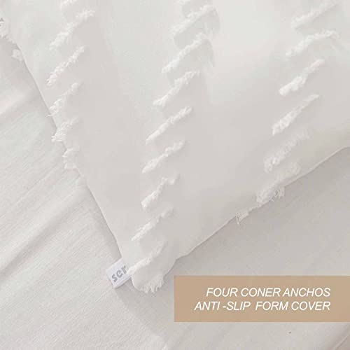 Boho White Tufted Queen Comforter Set
