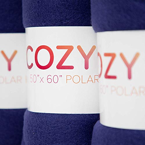 12-Pack Navy Fleece Throw Blankets, Ultra Cozy & Soft