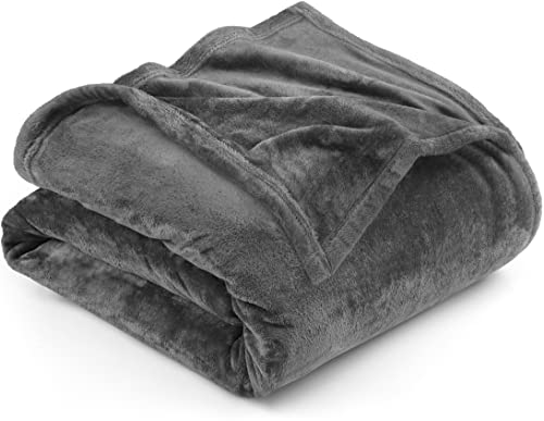 Grey Fleece Queen Bed Blanket - 300GSM