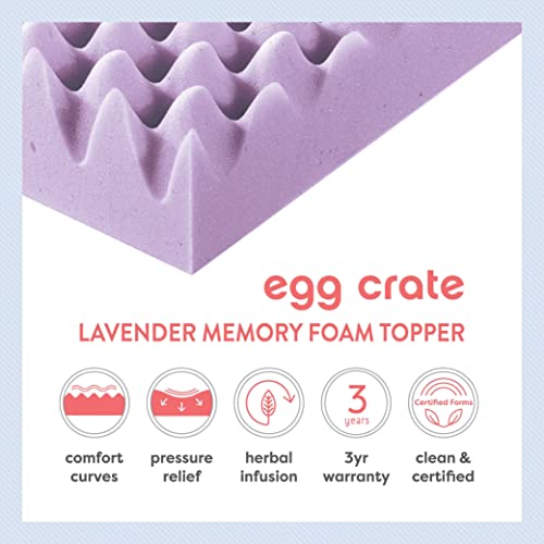 Lavender Infused Queen Memory Foam Topper