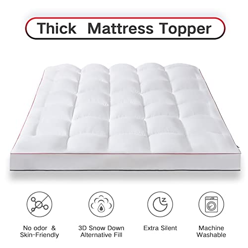 Queen-size Cooling Mattress Topper with Deep Pocket