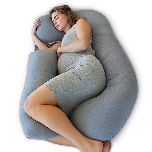 U-Shape Pregnancy Pillow, Cooling Cover - Dark Grey