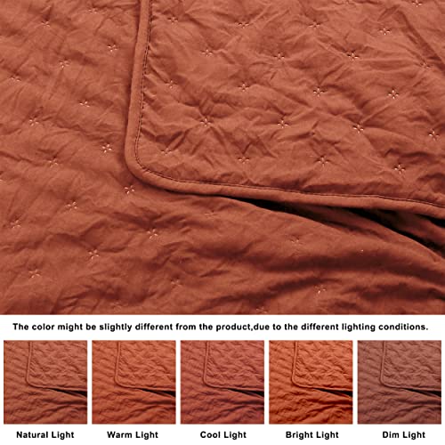 Orange King Size Quilt Set with Pillow Shams