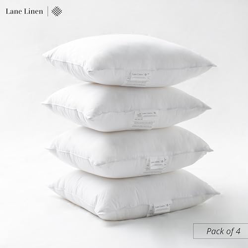 White Fluffy Decorative Pillow Inserts Pack of 4