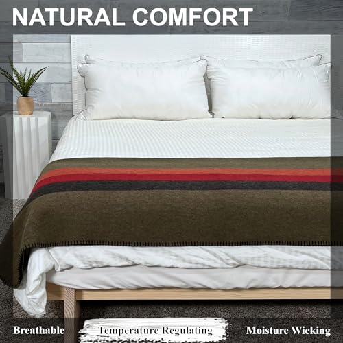 Warm Wool Striped Blanket for Outdoor Adventures