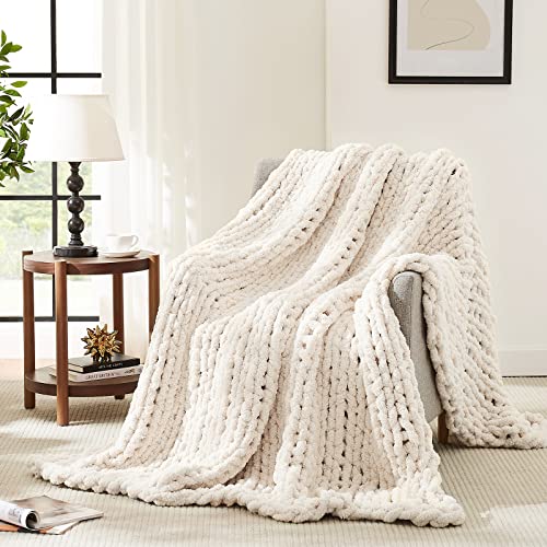 Chunky Knit Chenille Blanket for Home Decor