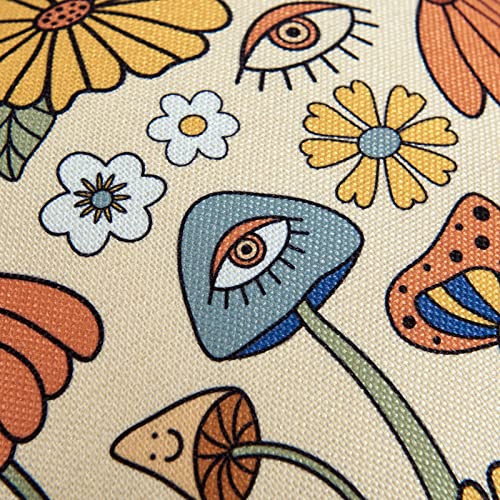 Retro Boho Floral Pillow Covers Set