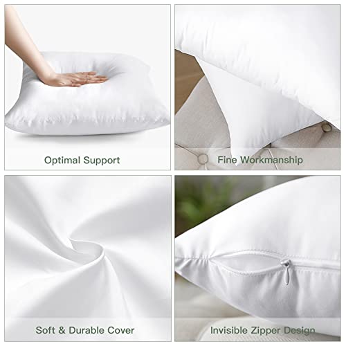 Soft and Plump White Pillow Inserts 18x18 (pack of 4)