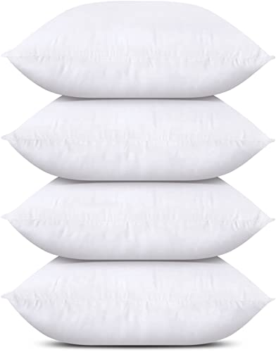 White Decorative Sofa Pillows Set (4)