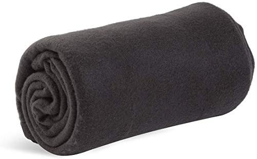 Fleece Throw Blanket for Home - Solid Black