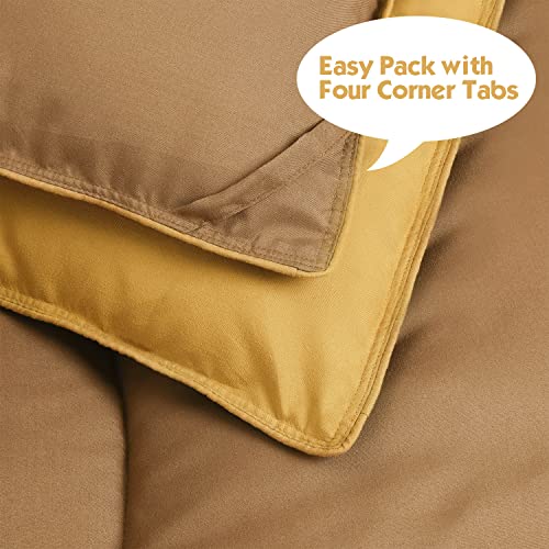 Reversible Mustard Yellow Comforter Set - Twin Size
