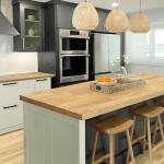 Solid Wood 6ft Butcher Block Island Countertop, Unfinished