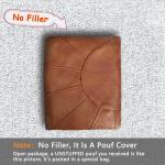 Handmade Moroccan Round Pouf Ottoman Seat - Brown