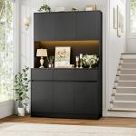 71'' Tall Kitchen Pantry Storage Cabinet with Power Outlets