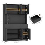 71'' Tall Kitchen Pantry Storage Cabinet with Power Outlets