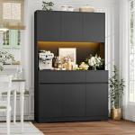 71'' Tall Kitchen Pantry Storage Cabinet with Power Outlets
