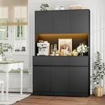 71'' Tall Kitchen Pantry Storage Cabinet with Power Outlets