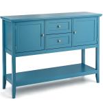 Blue Wooden Sideboard with Drawers & Storage Cabinets