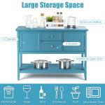 Blue Wooden Sideboard with Drawers & Storage Cabinets