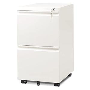 White Mobile File Cabinet with Lock – DEVAISE