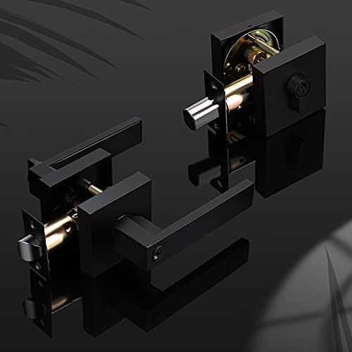 Matte Black Entry Lever and Deadbolt Set 10 Pack