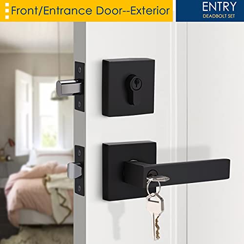 Matte Black Entry Lever and Deadbolt Set 10 Pack