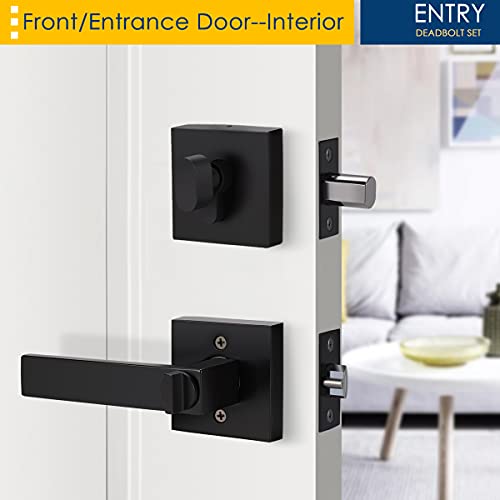Matte Black Entry Lever and Deadbolt Set 10 Pack