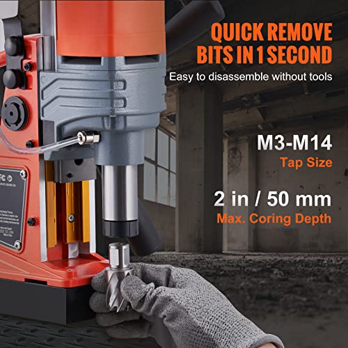 VEVOR 1400W Mag Drill Press with 10-Speed Settings