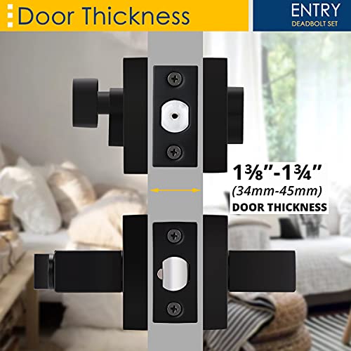 Matte Black Entry Lever and Deadbolt Set 10 Pack