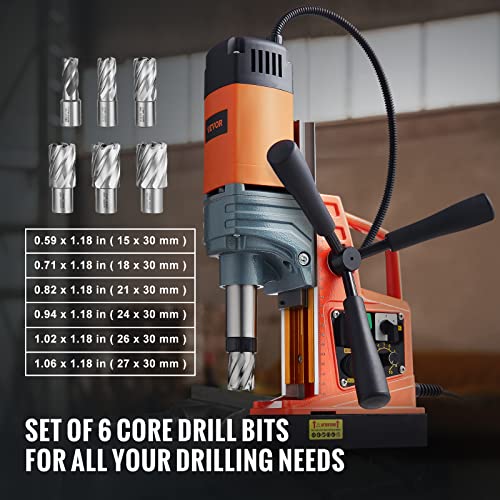 VEVOR 1400W Mag Drill Press with 10-Speed Settings