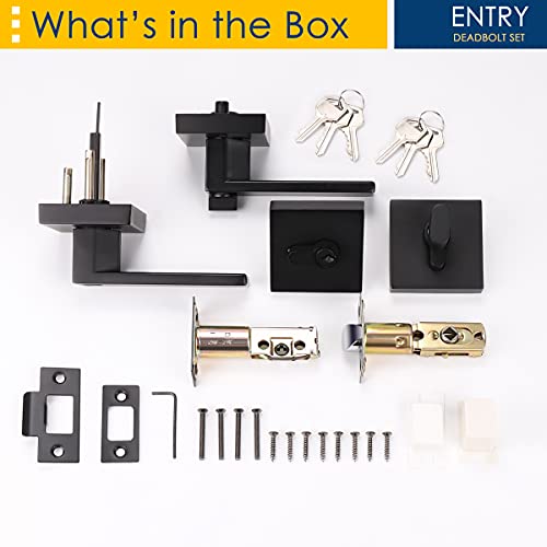 Matte Black Entry Lever and Deadbolt Set 10 Pack