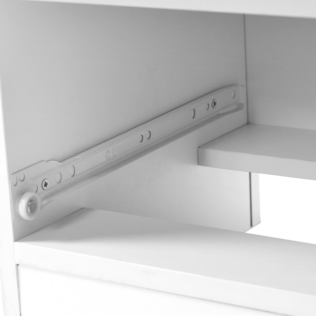 Modern Gray and White Nightstand with Drawers