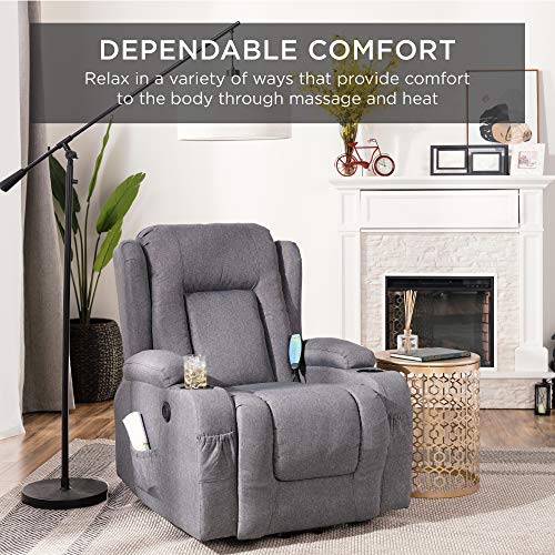 Modern Linen Electric Power Lift Massage Chair - Gray