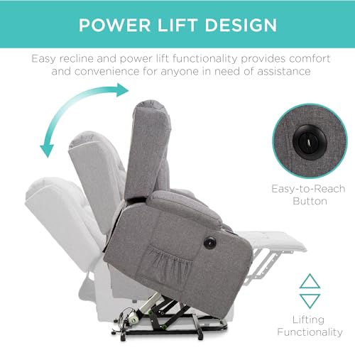 Modern Linen Electric Power Lift Massage Chair - Gray
