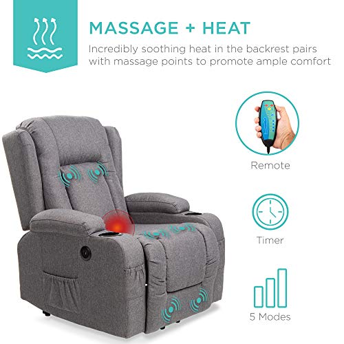 Modern Linen Electric Power Lift Massage Chair - Gray