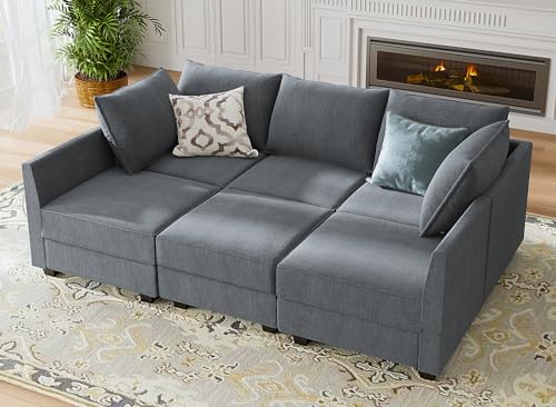 HONBAY U-Shaped Sectional Sofa with Reversible Storage Chaise
