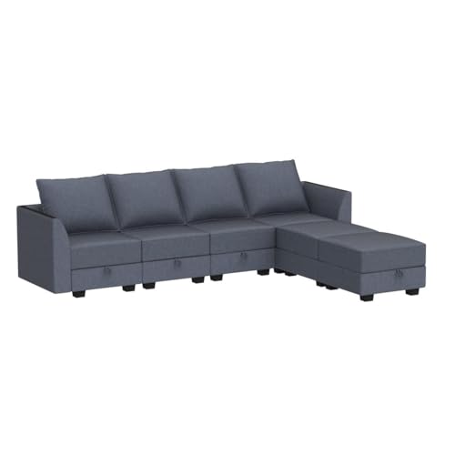 HONBAY U-Shaped Sectional Sofa with Reversible Storage Chaise