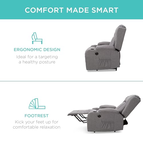 Modern Linen Electric Power Lift Massage Chair - Gray