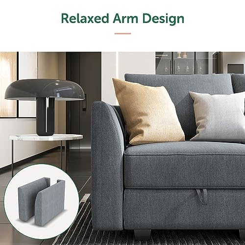 HONBAY U-Shaped Sectional Sofa with Reversible Storage Chaise