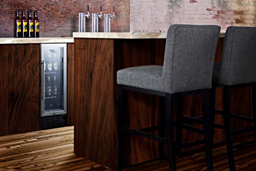 Summit Undercounter Glass Door Beverage Center - Black