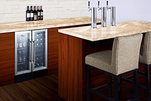 Summit Undercounter Glass Door Beverage Center - Black