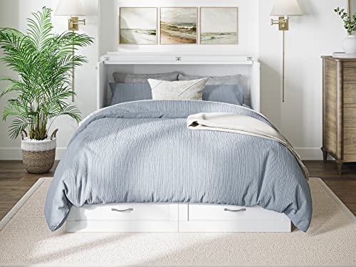 AFI Hamilton Murphy Bed Chest, Full, White, Memory Foam