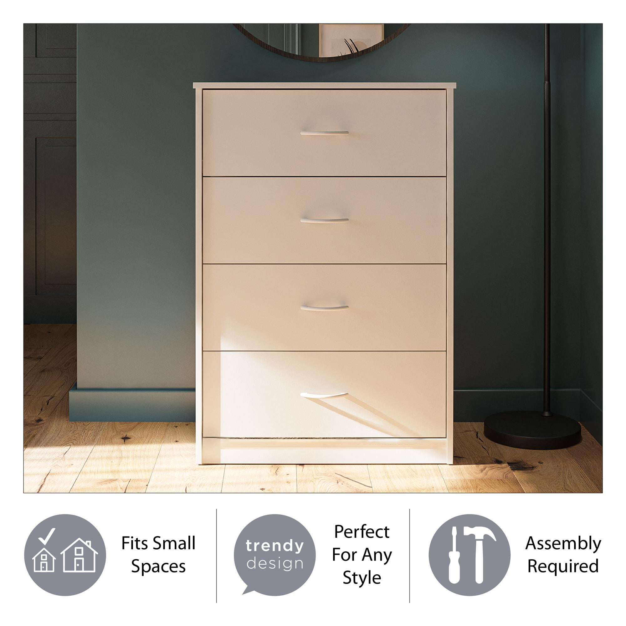 Mainstays Classic 4 Drawer Dresser, Black Oak