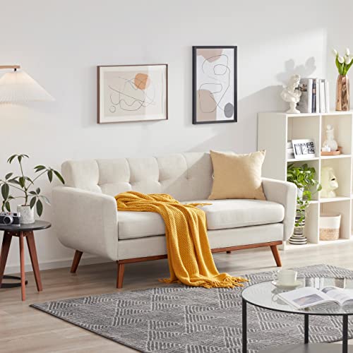 65" Mid-Century Modern Loveseat Couch Beige
