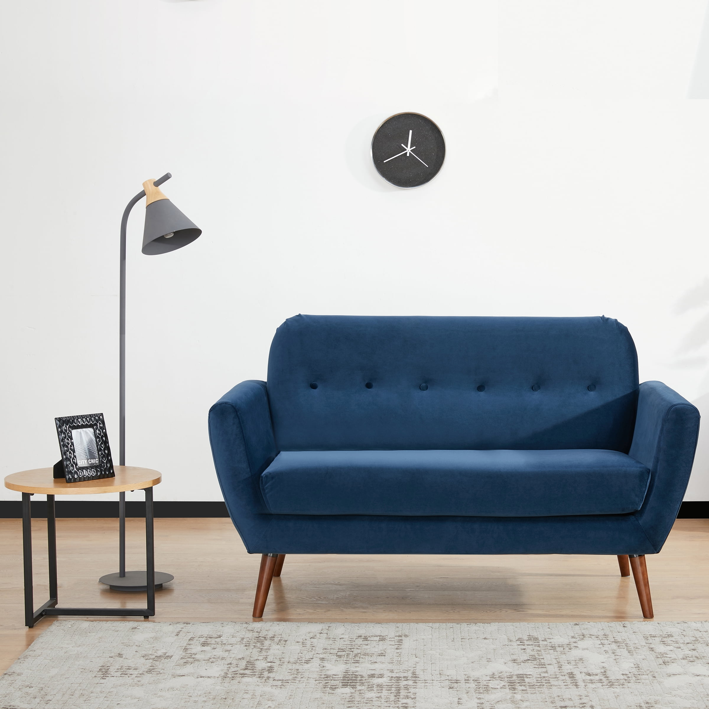 A&D Home Oakland Loveseat, Velvet Blue