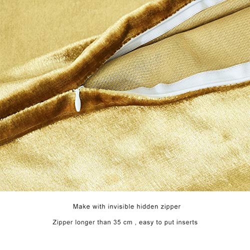 Gold Velvet Throw Pillow Covers - Set of 2