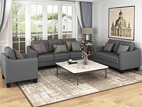 UBGO Living Room Furniture, 3-Piece Set, Polyester-Blend Sofas