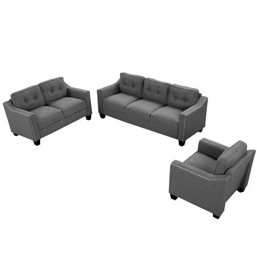 UBGO Living Room Furniture, 3-Piece Set, Polyester-Blend Sofas