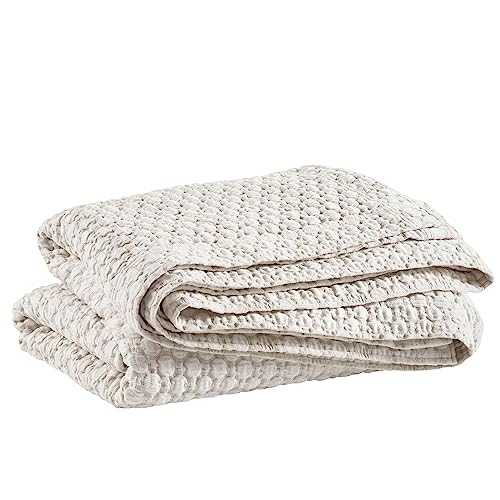 King Size Neutral Solid Pattern Coverlet by Pine Cone Hill